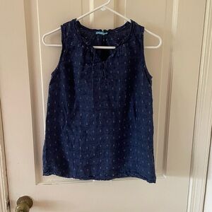 J. McLaughlin sheer denim blue top